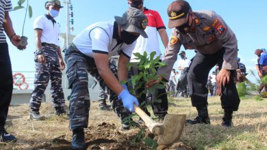 Photo of Jelang Peringatan HUT Ke – 49, Lanal Banyuwangi Bersihkan Pantai Marina Boom dan Tanam 150 Bibit Pohon