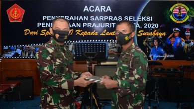Photo of Spers TNI Serahkan Sarpas Seleksi Prajurit TNI TA 2020 ke Lantamal V