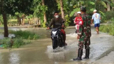 Photo of Wilayah  Binaan Koramil  0817/10 Benjeng Terendam  Banjir, Para Babinsa Bersiaga