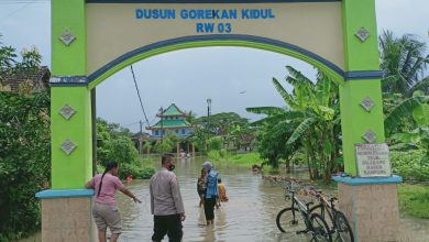 Photo of Bergerak Cepat, Kapolsek Kedamean beserta Forkopincam Meninjau Lokasi Banjir
