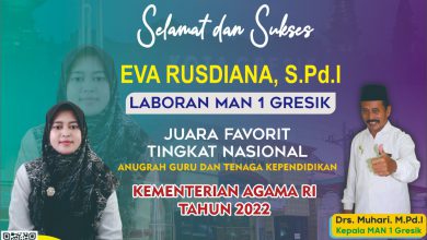 Photo of Eva Rusdianah, S.Pd.I, Pegawai MAN 1 Gresik Dinobatkan sebagai Juara Favorit Anugerah Guru dan Tenaga Kependidikan (GTK) Berprestasi  Tingkat Nasional