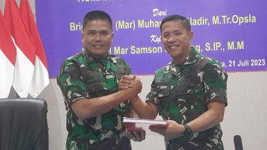 Photo of Memorandum Komandan Kodikmar Dengan Penjabat Baru Kolonel Marinir Samson Sitohang, S.IP., M.M., Dilanjutkan Tour Facility Di Kodikmar