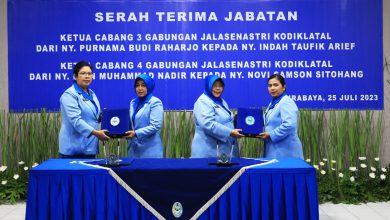 Photo of Ketua Gabungan Jalasenastri Kodiklatal Pimpin Sertijab Ketua Cabang 3 Dan 4 Serta Reorganisasi Pengurus