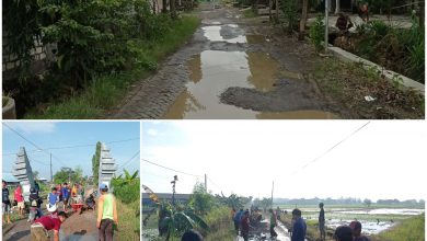 Photo of Masyarakat Tidak Sabar Menunggu Perbaikan Jalan Poros Kabupaten, Akhirnya Warga Dusun Kedungjati Perbaiki Sendiri