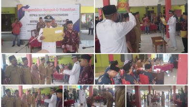 Photo of Pelantikan & Pengambilan Sumpah Jabatan,  Kasun Karangsemanding Sekaligus Reposisi Lima Perangkat