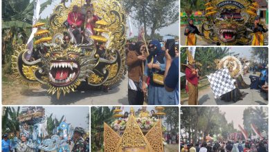 Photo of Semangat 45, Kades Sugiono Mengikuti Karnaval Pawai Budaya Dirgahayu ke-79 RI