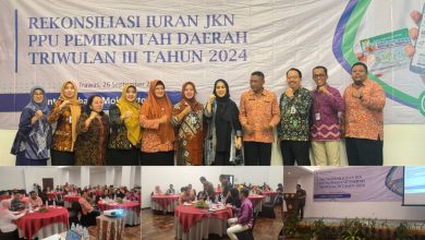 Photo of Kadinkes Mojokerto dr. Ulum Rokhmat, R. MH. Hadiri Rekonsiliasi Iuran JKN PPU Pemda Triwulan III Tahun 2024