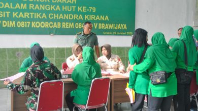 Photo of Kodim 0817/Gresik Gelar Donor Darah dan Pemeriksaan Kesehatan dalam Rangka HUT Ke-79 Persit Tahun 2025